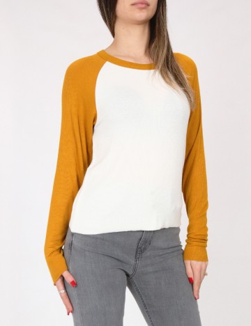 
						Bluza Pull&Bear, alb/galben