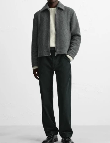 Pantaloni Zara, verde inchis