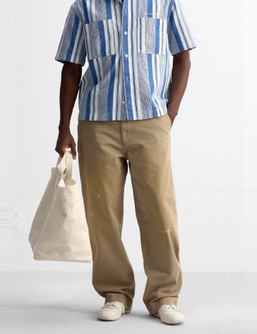 Pantaloni Zara, maro