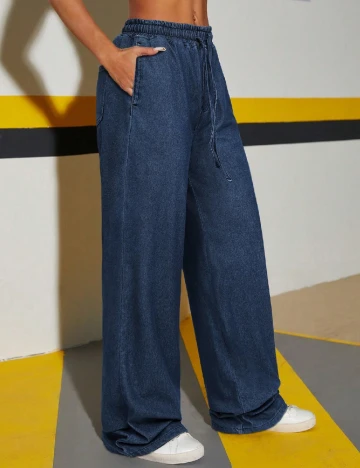 Pantaloni SHEIN, bleumarin