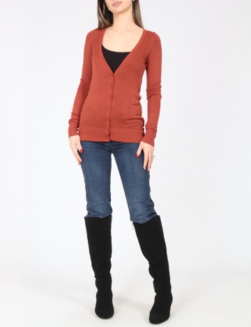 Cardigan Bershka, caramiziu