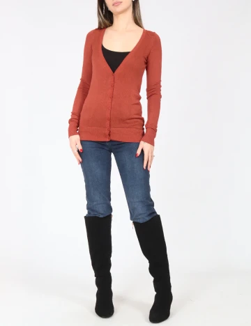 Cardigan Bershka, caramiziu