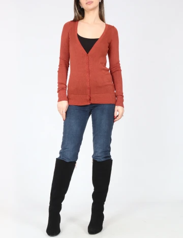 Cardigan Bershka, caramiziu