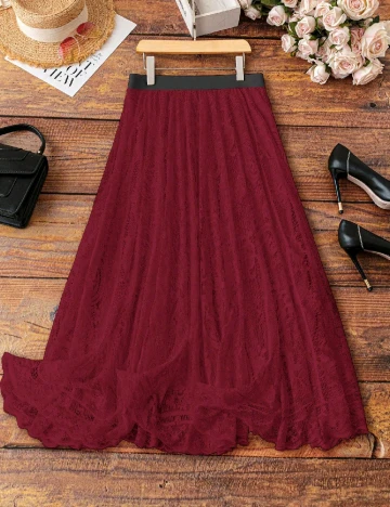 Fusta SHEIN CURVE, grena