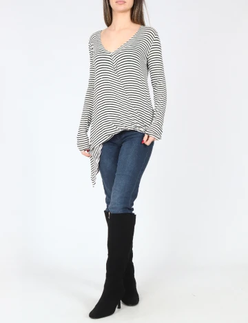 Bluza Bershka, alb/negru