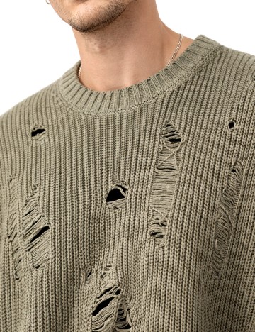 Pulover Oversize Bershka, verde