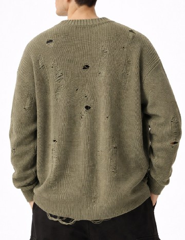 Pulover Oversize Bershka, verde