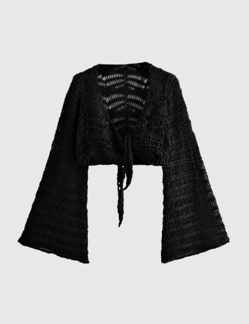 Bolero Romwe Plus Size, negru