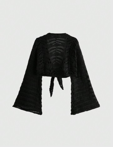 Bolero Romwe Plus Size, negru