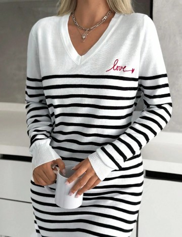 Rochie scurta SHEIN, alb/negru