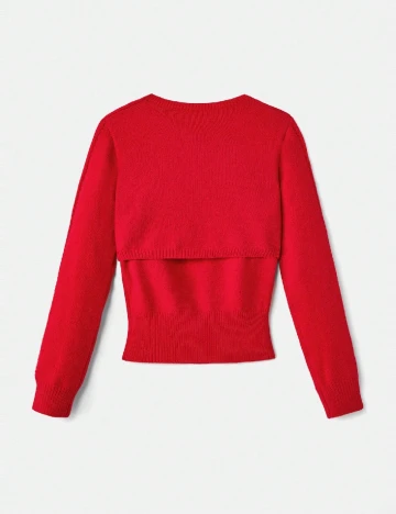 Set Cardigan si Top SHEIN, rosu