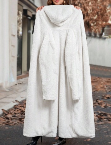 Palton reversibil SHEIN CURVE, alb/gri