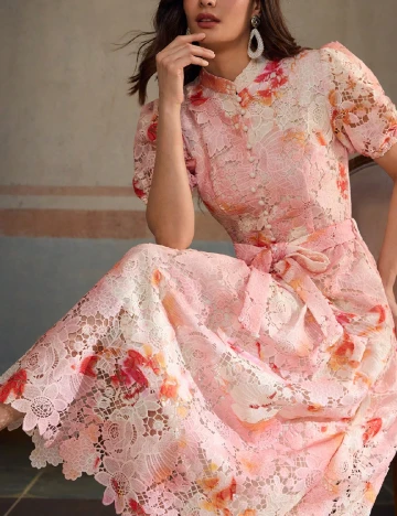 Rochie medie Zeylah, roz