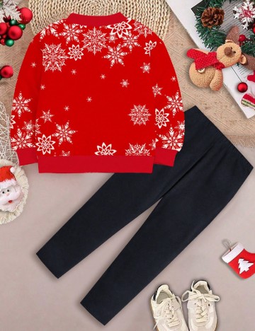 Compleu Shein Kids, rosu/negru