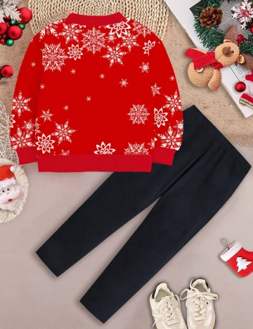 Compleu Shein Kids, rosu/negru