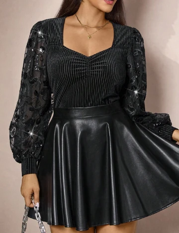 Bluza SHEIN CURVE, negru