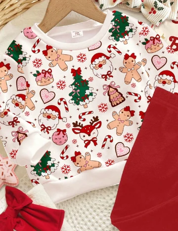 Compleu Shein Kids, alb/rosu