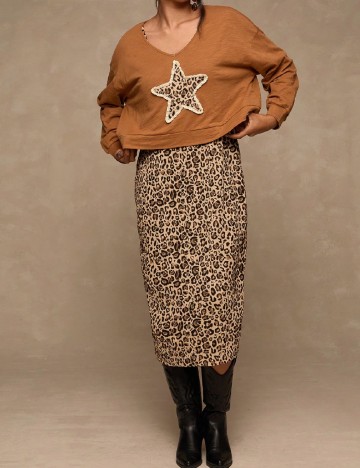 
						Compleu SHEIN CURVE, animal print