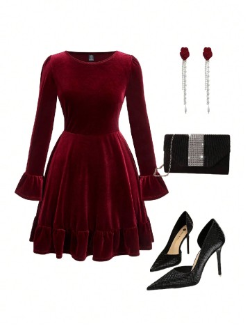 Rochie scurta SHEIN, rosu