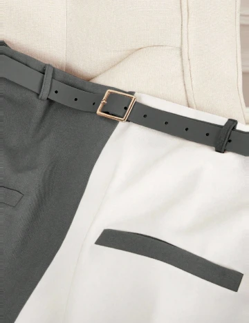 Fusta SHEIN CURVE, alb/gri