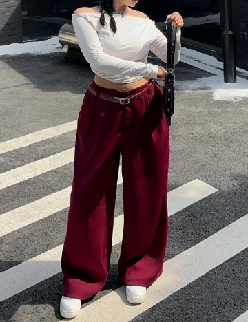 Pantaloni SHEIN CURVE, pruna