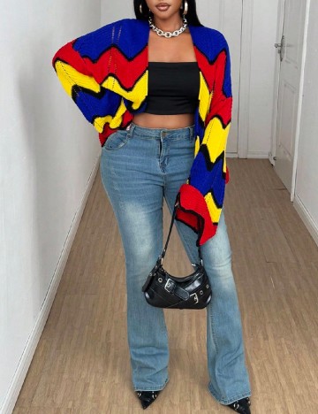 Cardigan SHEIN CURVE, mix culori