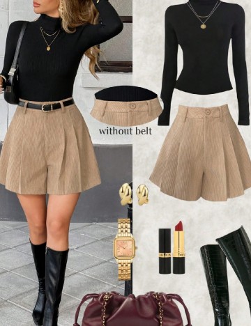 Pantaloni scurti SHEIN, maro