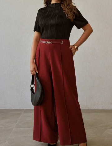 Pantaloni MOTF Plus Size, visiniu