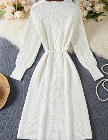 Rochie medie SHEIN, alb