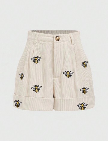 
						Pantaloni scurti Romwe Plus Size, crem