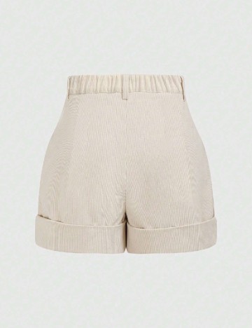 Pantaloni scurti Romwe Plus Size, crem