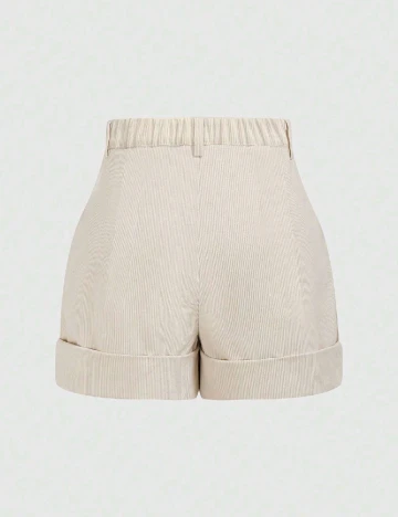 Pantaloni scurti Romwe Plus Size, crem