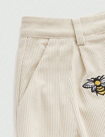 Pantaloni scurti Romwe Plus Size, crem