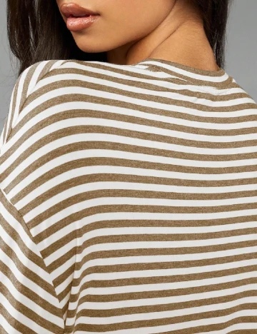 Bluza Oversize Missguided, maro/alb