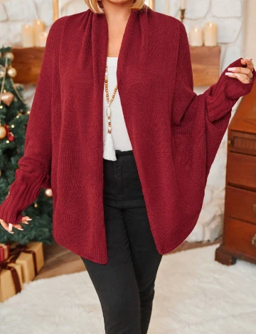 Cardigan SHEIN CURVE, rosu