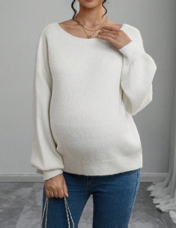 
						Pulover SHEIN Maternity, alb