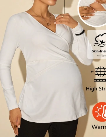Bluza SHEIN Maternity, alb