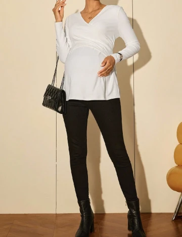 Bluza SHEIN Maternity, alb