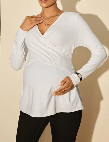 Bluza SHEIN Maternity, alb