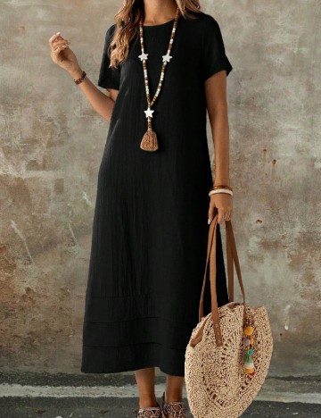 Rochie medie Emery Rose Curve, negru