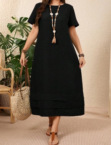 Rochie medie Emery Rose Curve, negru