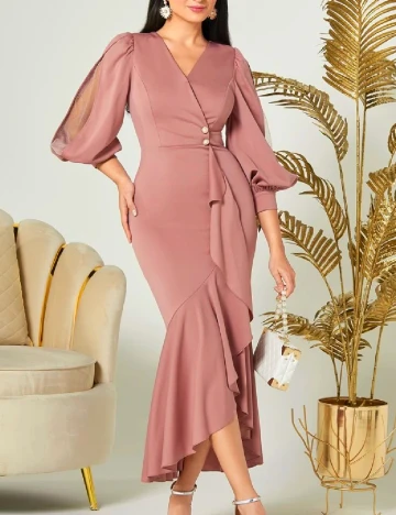 Rochie lunga SHEIN, roz pudra