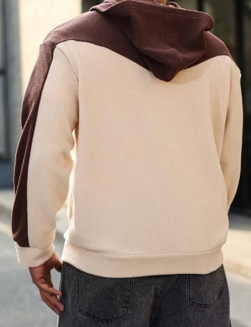 Hanorac SHEIN Plus Size Men, maro/crem