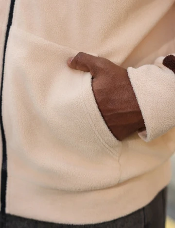 Hanorac SHEIN Plus Size Men, maro/crem