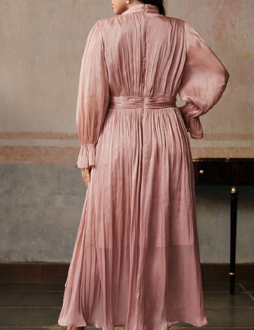 Rochie lunga Anewsta Curve, roz