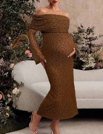 
						Rochie lunga SHEIN Maternity, maro