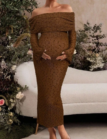 Rochie lunga SHEIN Maternity, maro