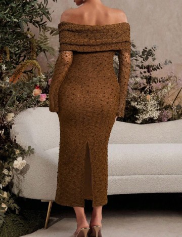 Rochie lunga SHEIN Maternity, maro