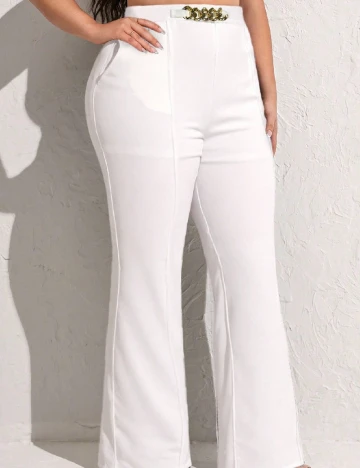 Pantaloni SHEIN CURVE, alb