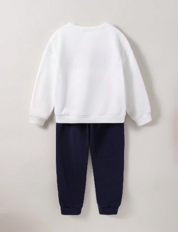 Compleu Shein Kids, alb/bleumarin